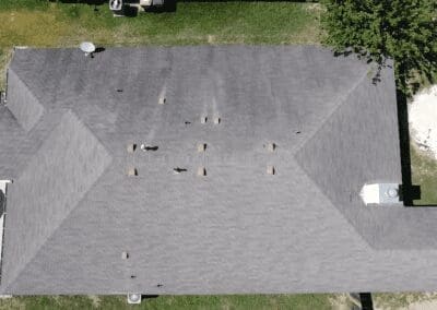 A bird 's eye view of a roof with the roof missing.