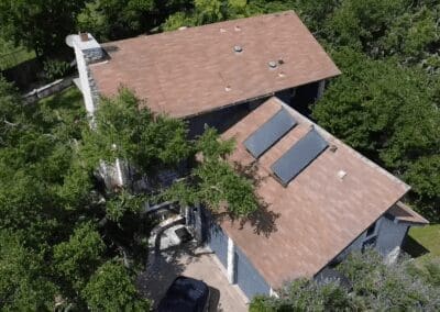 A house with solar panels on the roof.